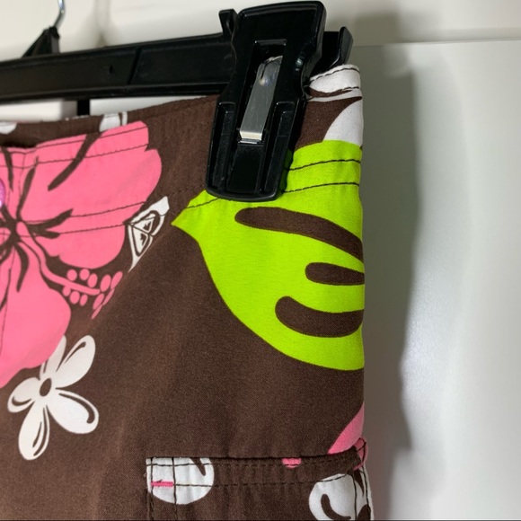 Roxy Girls Hawaiian Floral Swim Board Shorts - Picture 4 of 11